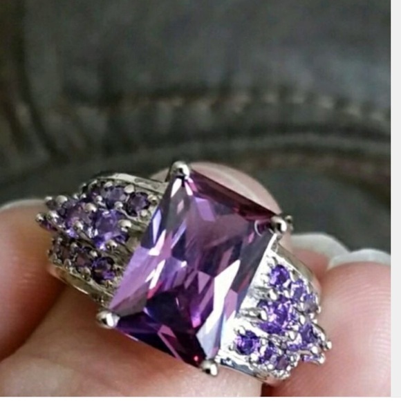 Women Purple & Silver Ring .925 Nwt - Picture 2 of 7